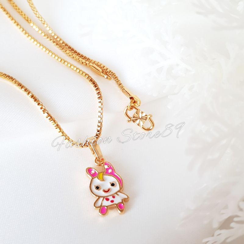 Kalung Anak Bunny Pink Xuping Perhiasan lapis Emas 18k impor Fashion Anak