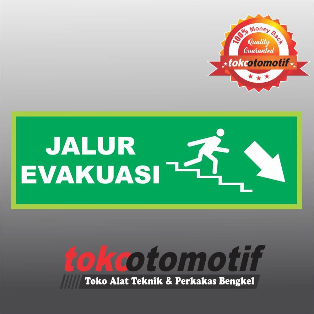 

Sticker Safety Sign K3 Tanda Arah Jalur Evakuasi - Panah Bawah Kanan