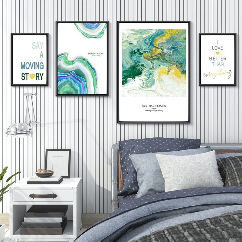 Modern sederhana ruang tamu dekoratif lukisan sofa kamar tidur latar belakang mural dinding