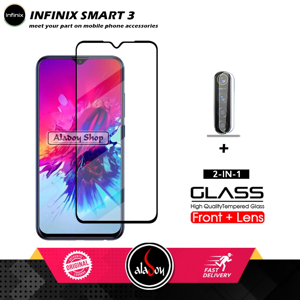 PAKET Tempered Glass Layar Infinix Smart 3 Free Tempered Glass Camera