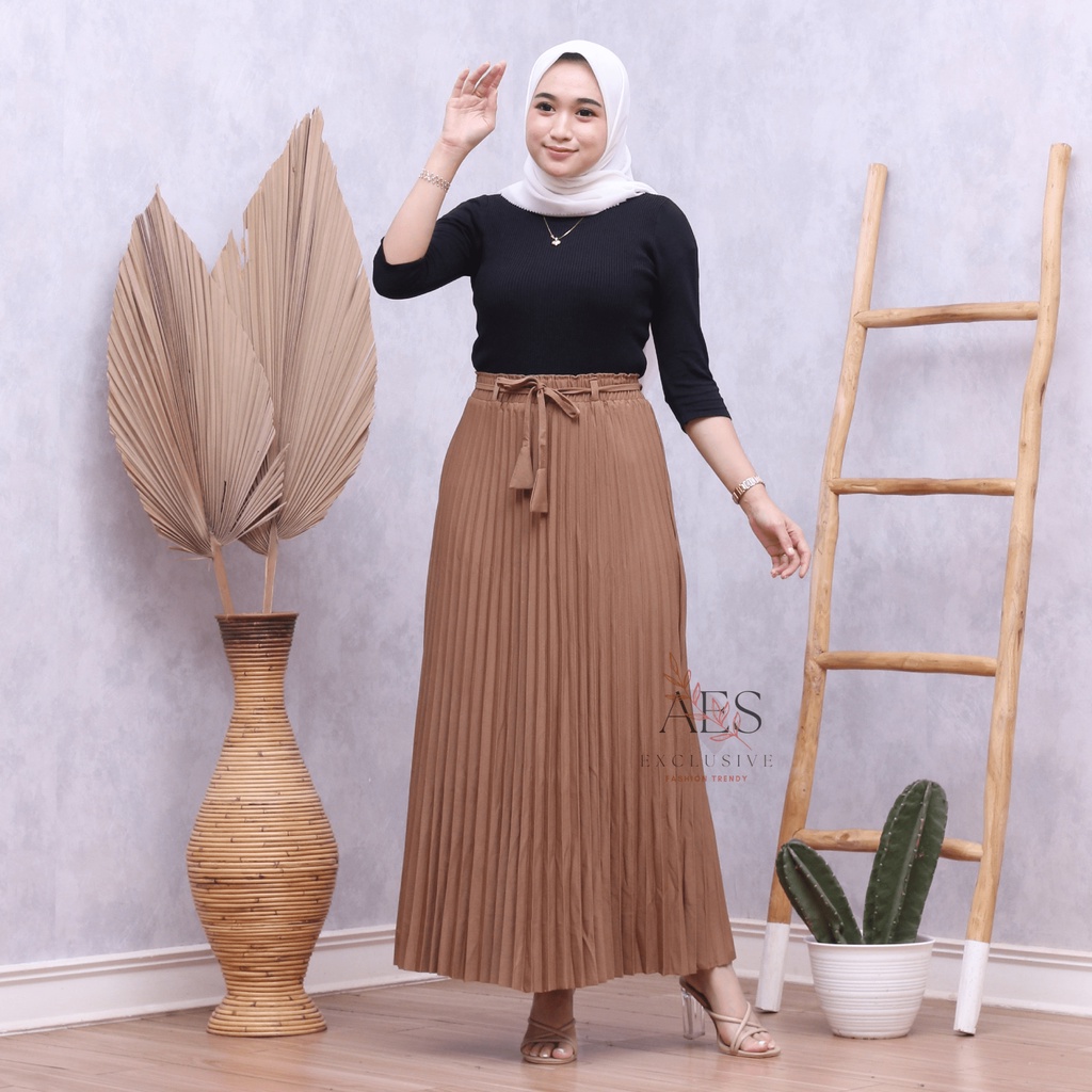 PROMO ROK WANITA PLISKET DEWASA PREMIUM KOSHIBO CREPE TEBAL TIDAK NERAWANG 100% REAL PICT