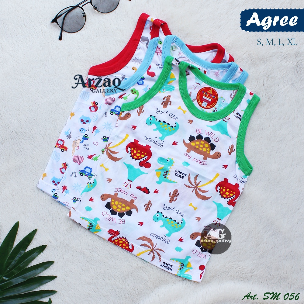 Singlet Agree SM050 WARNA / SM SA056 Motif Car | Kaos Dalam Anak Kutung | Kaos Anak Motif | Kaos Kutang | Singlet Anak