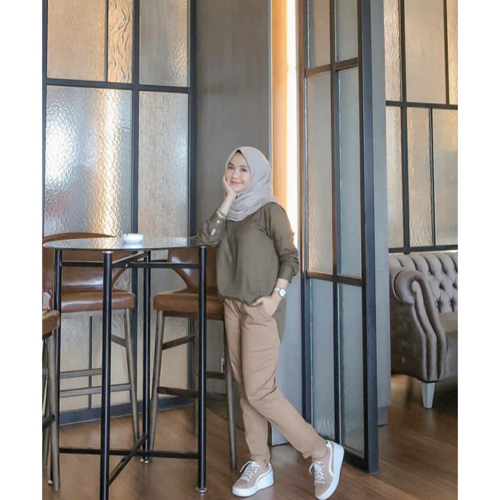 CELANA KAIN WANITA CELANA KERJA CELANA KANTOR BAGGY PANTS BISA COD