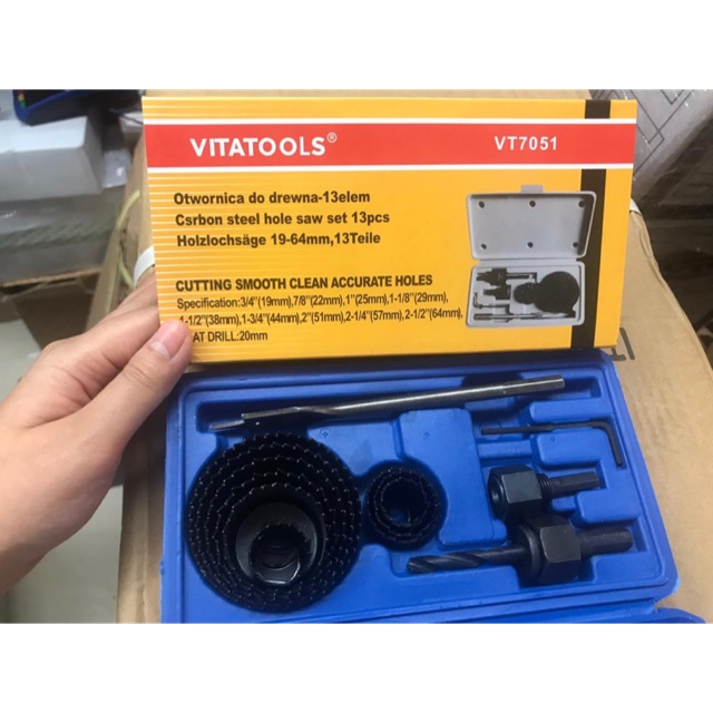 Vitatools Hole Saw Mata Bor 13pcs