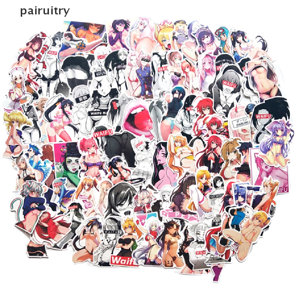 Prt 100Pcs Stiker Motif Anime Wanita Sexy Untuk Dekorasi Scrapbookkoperlaptopgitar DIY PRT