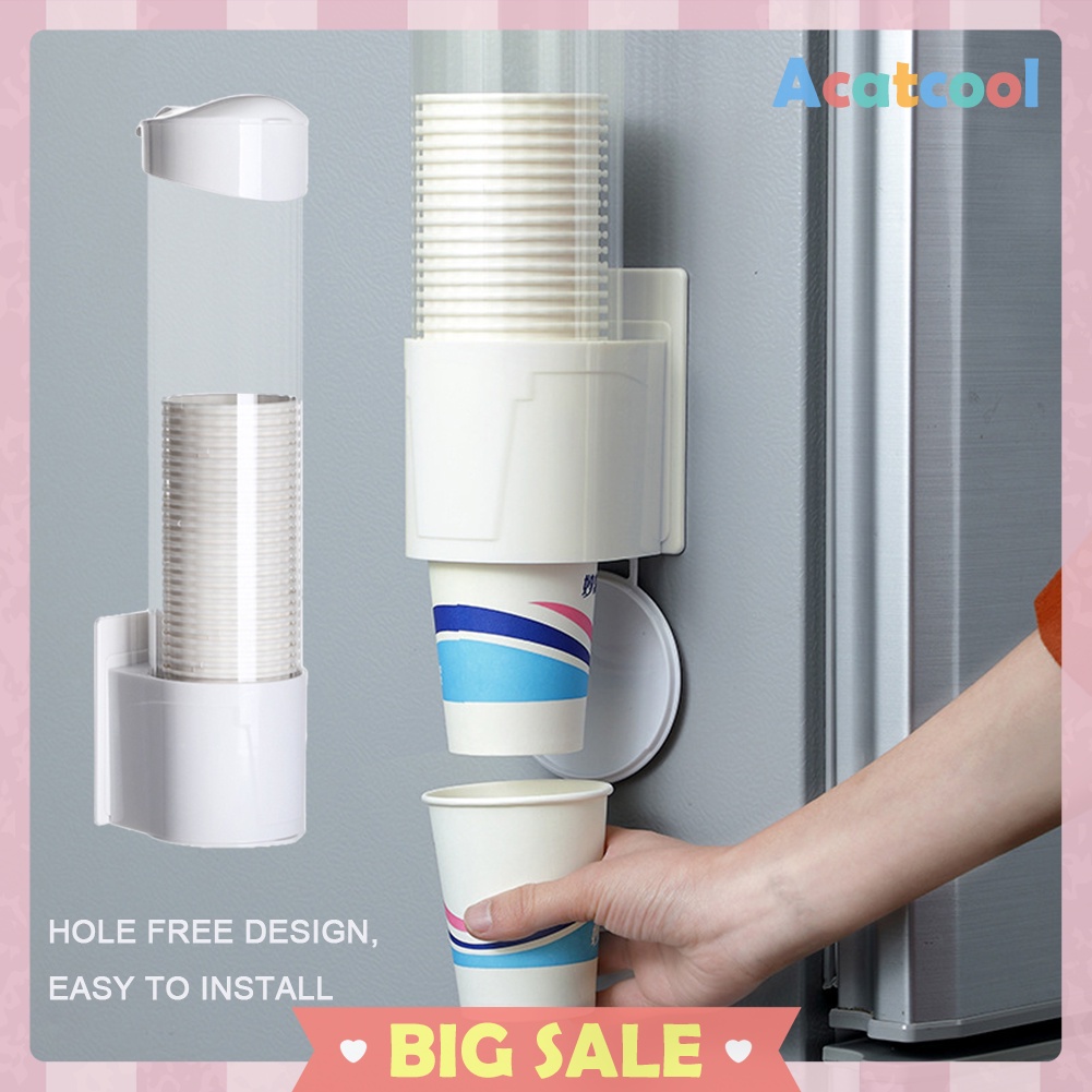 Plastic Cups Holder Disposable Cup Rack Dust-proof Paper Cups Dispenser