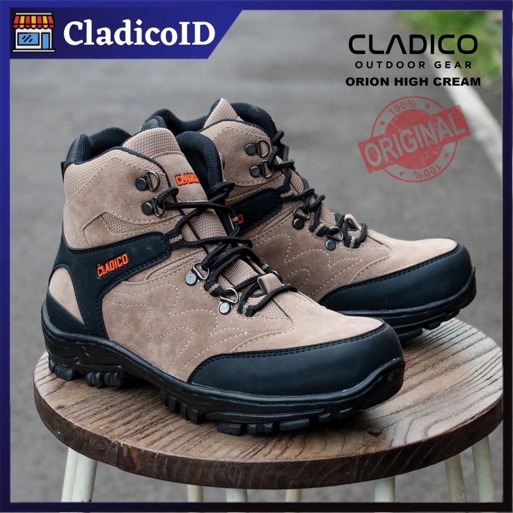 CLADICO Safety Orion Boot Tinggi Sefty Ujung Besi Sepatu Pria High Quality Premium Sol Karet Mentah Anti Slip tidak Licin Kerja Lapangan Proyek Haiking Mendaki Gunung Outdoor