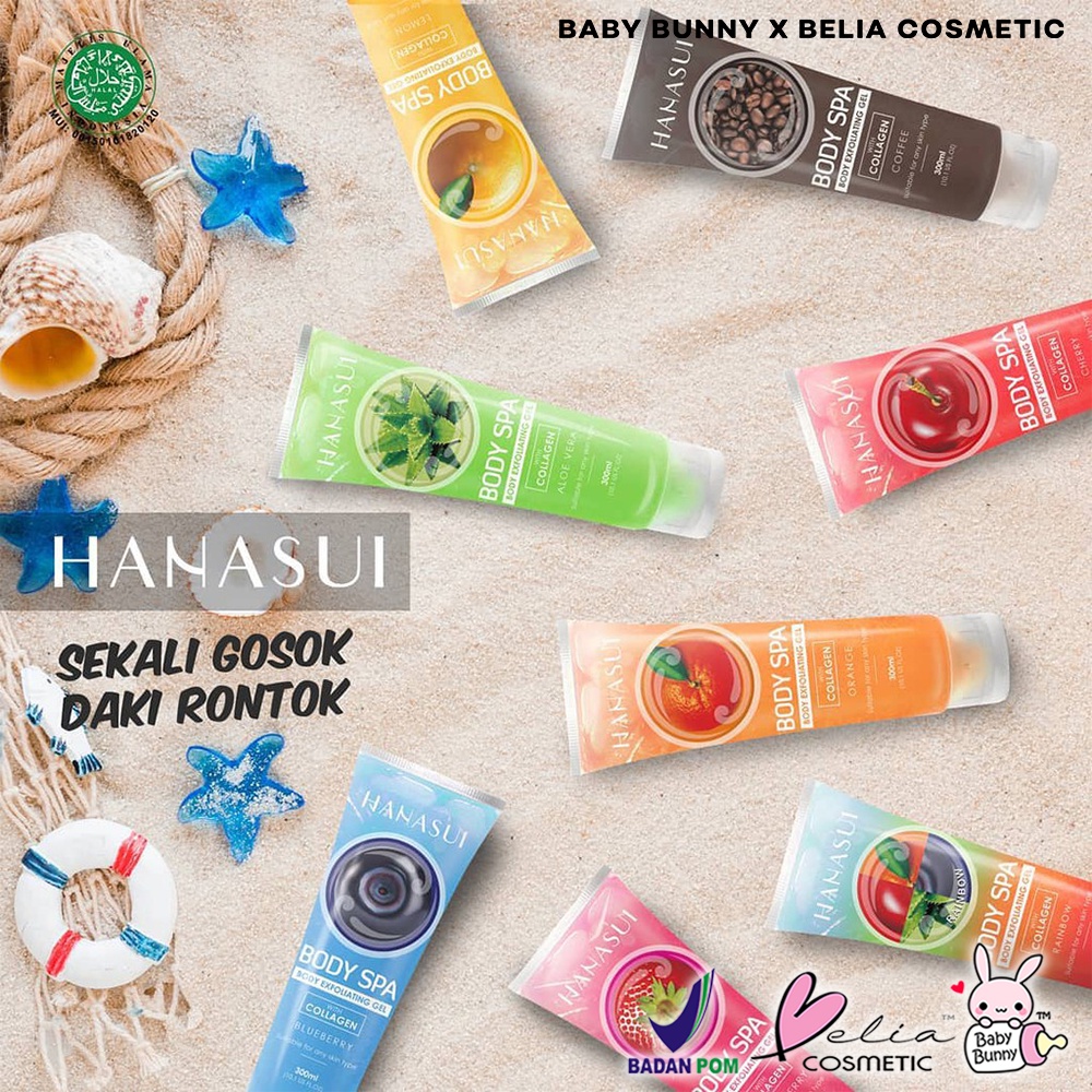 ❤ BELIA ❤ HANASUI Body Spa Exfoliating Gel 300 ml | Gel Perontok Daki Bolot | BPOM