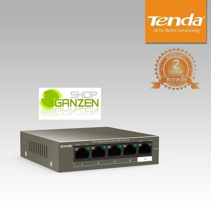 Tenda TEG1105P-4-63W 5-Port Gigabit Desktop Switch with 4-Port PoE