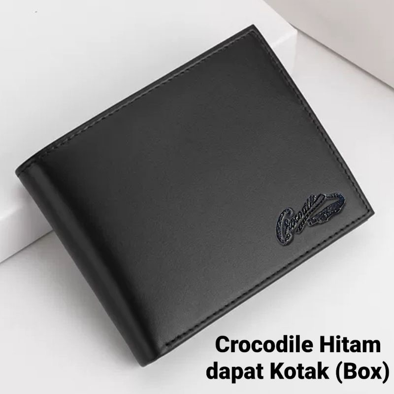 1.1 NEW YEAR FREE ONGKIR!! Dompet Pria CM01 Dompet Polos Pendek Lipat Kulit Sintetis 4 Slot Kartu + BOX