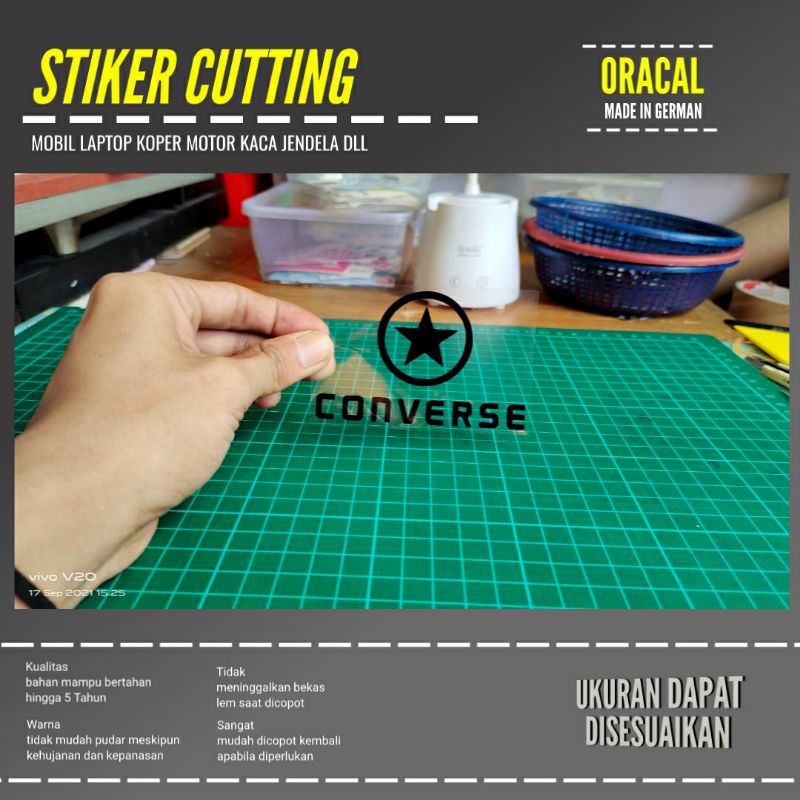 STIKER CONVERSE CUTTING BAHAN ORACAL CUSTOM