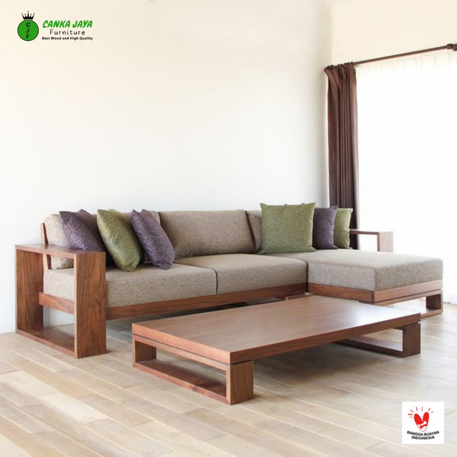 CANKA Muku - Satu Set Kursi Ruang Tamu Minimalis Modern Sudut Sofa