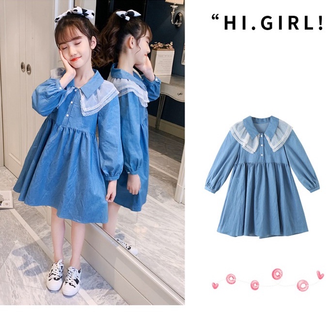 DR8-Dress Anak Remaja Besar Tanggung Perempuan Fashion Korea Jeany