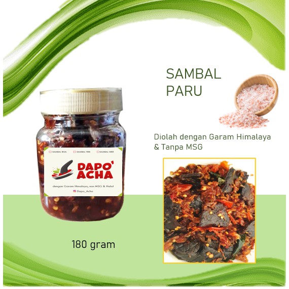 

Sambal Paru 180 gram dengan garam Himalaya