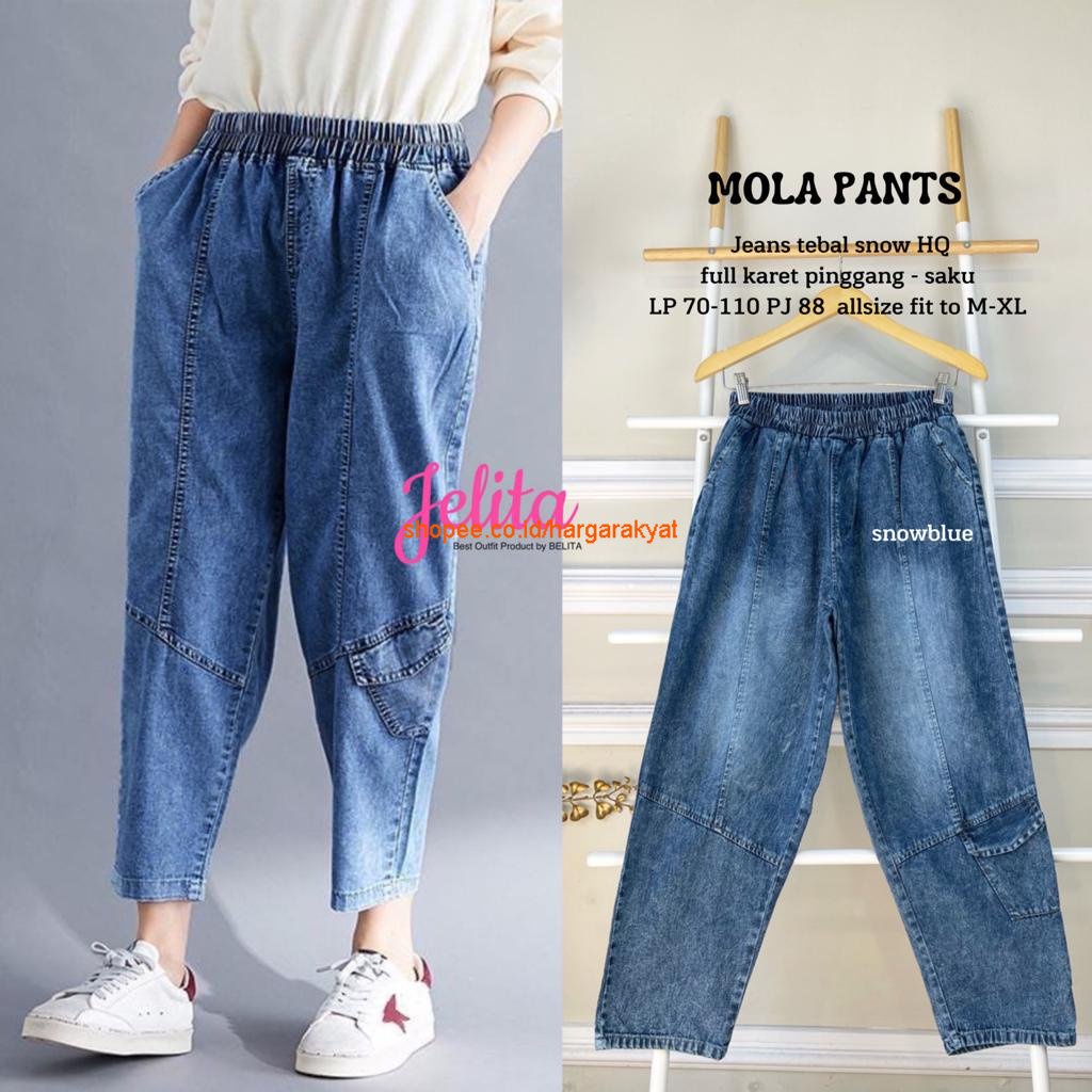 ZOOLA PANTS CARGO BOYFRIEND JEANS PINGGANG KOLOR