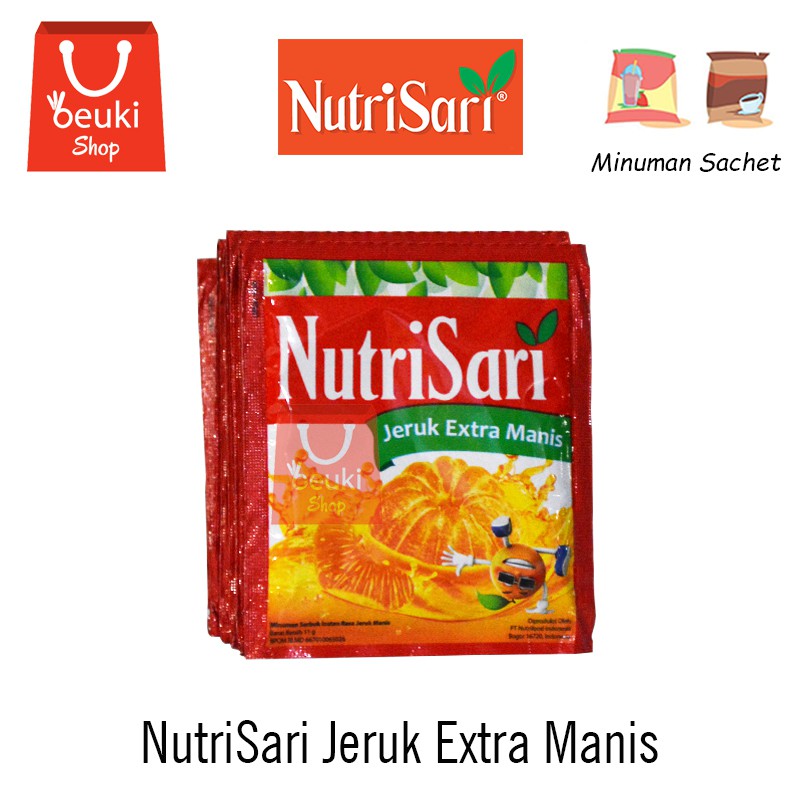 

NutriSari Jeruk Extra Manis Minuman Serbuk Rasa Jeruk Manis Menyegarkan - 10pcs x 11gr