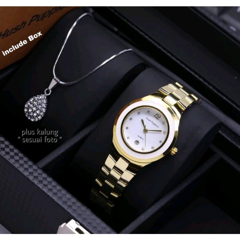 Jam Tangan H.Puppies Free Kalung Jam Tangan Stainliss Terlaris Jam Tangan Wanita Best Seller