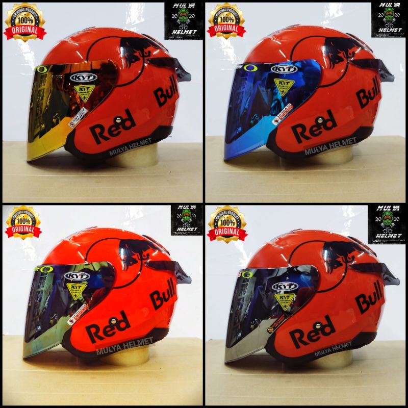 Helm Half Face KYT Kyoto Red Glosy ( Paket Ganteng x RedBull )