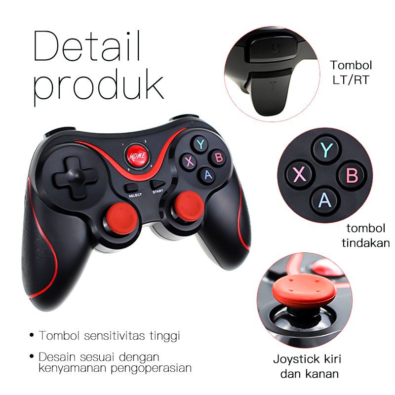 GAMEPAD X3 BLUETOOTH STIK ANDROID/PC/PS3/TVBOX/SMARTTV