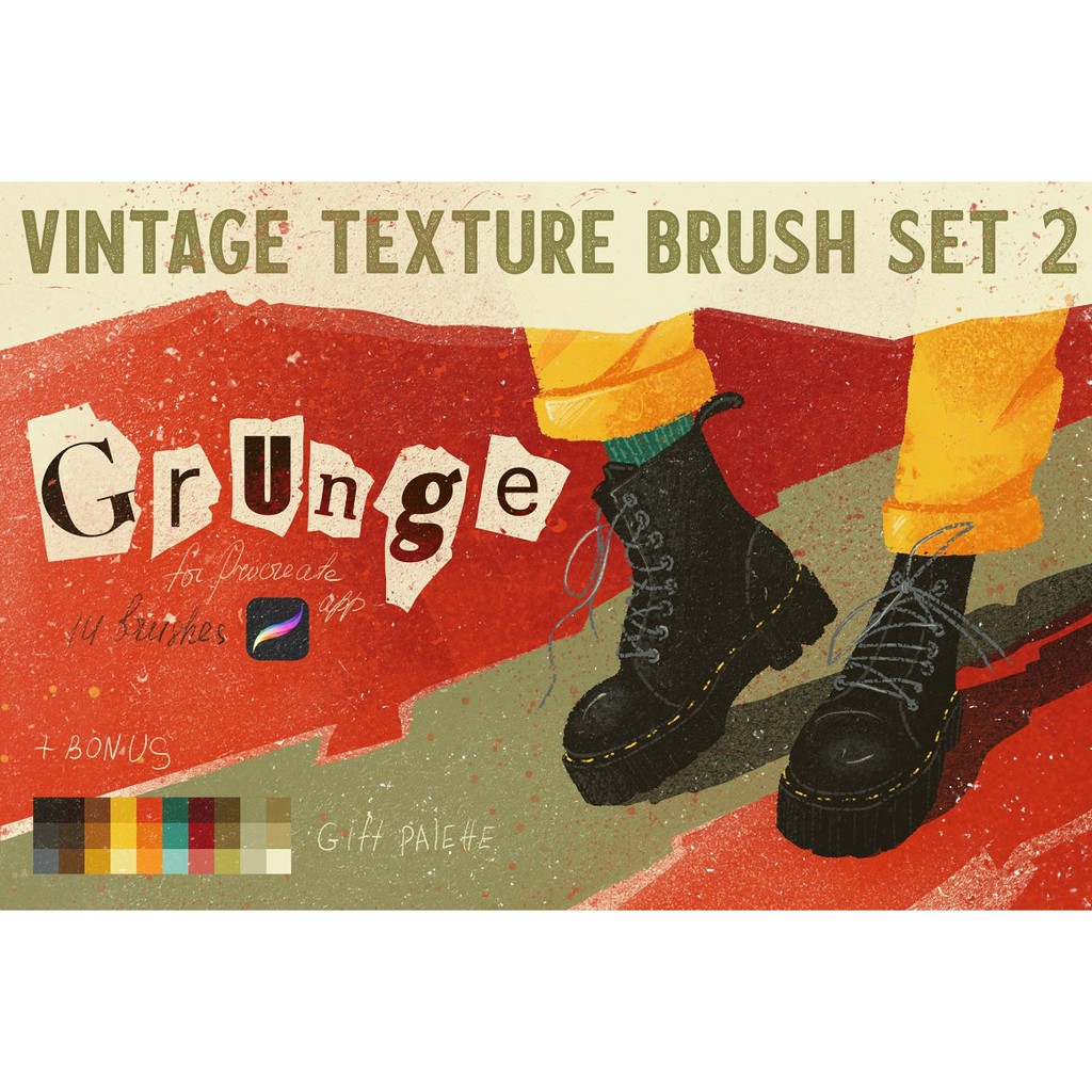 Procreate Brush - Vintage Grunge Vol. 2 Brush Set