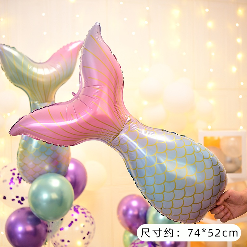 [ 1 set child mermaid digital cartoon balloons decoration For Festivel Birthday Wedding Party Supplies ]