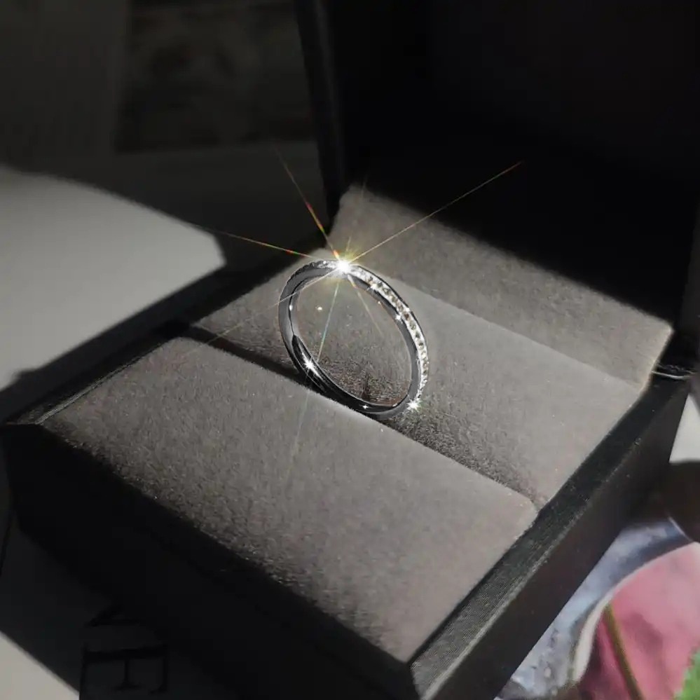 Cincin Bahan Titanium Steel Gaya Korea Untuk Pasangan