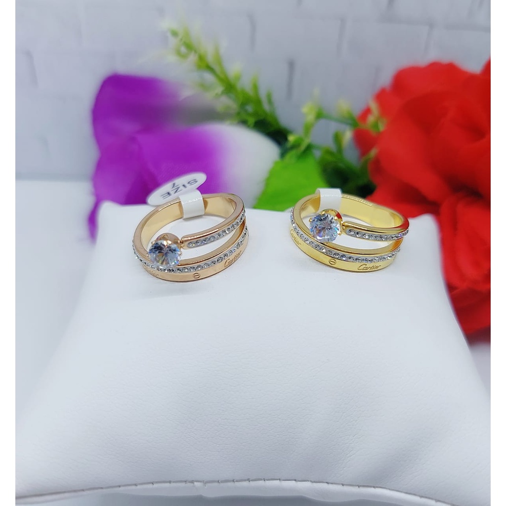 Cincin Titanium Permata 036 Terbaru