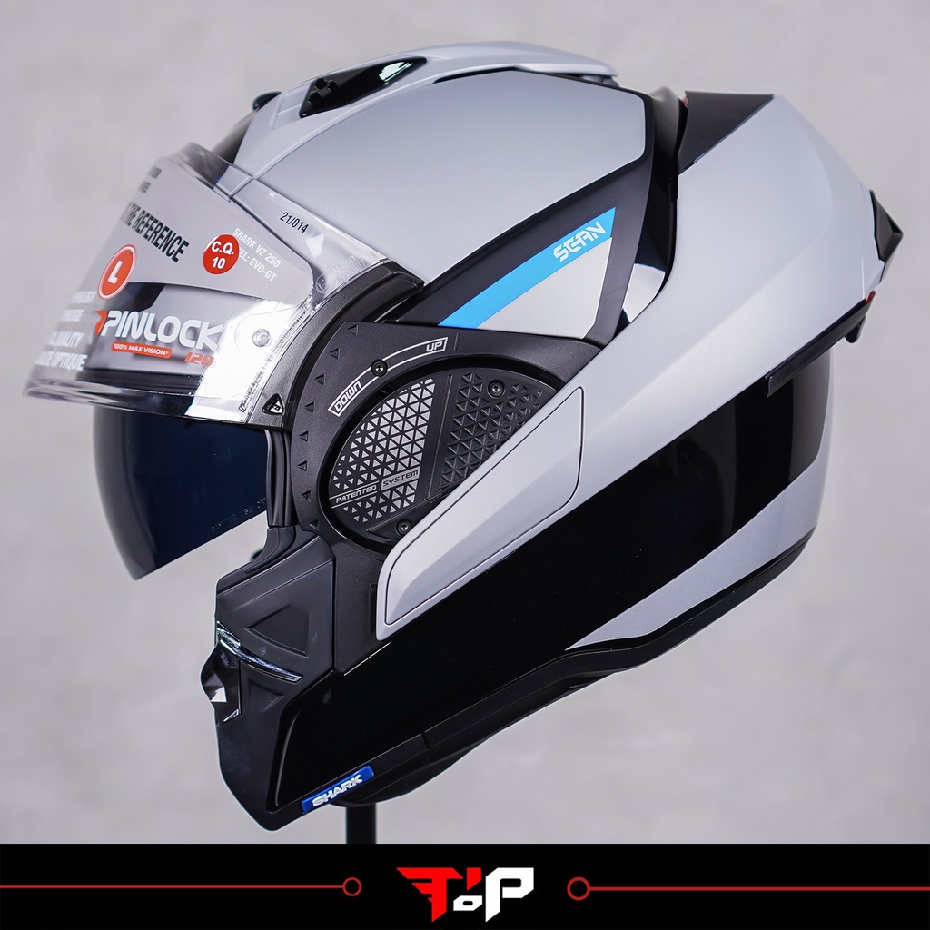 SHARK EVO GT SEAN KSB GREY BLUE HELM FULL FACE MODULAR
