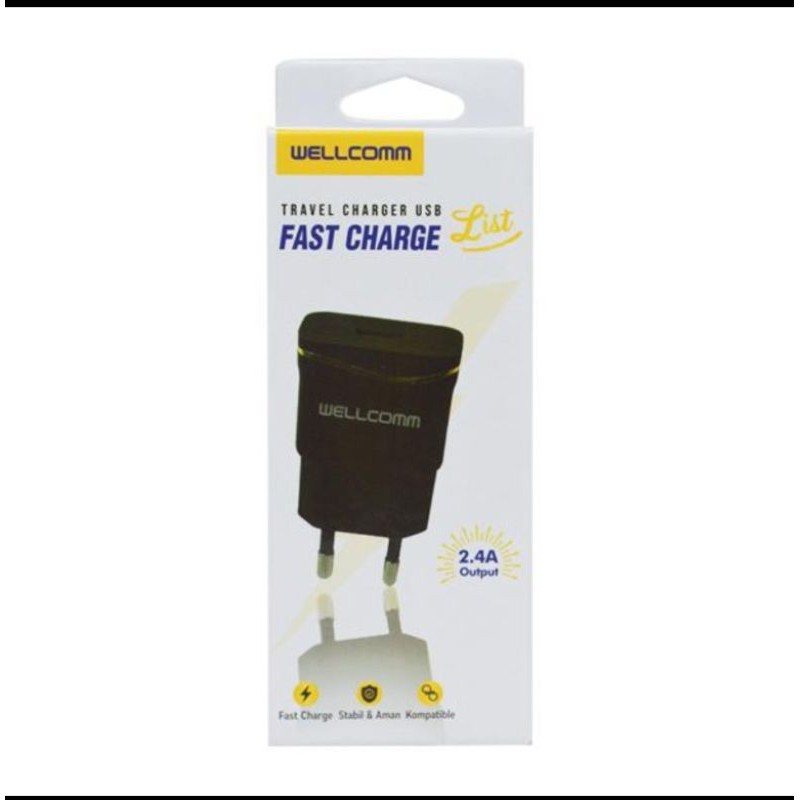 Charger HP  2,4 AMPERE Single USB Original WELLCOMM