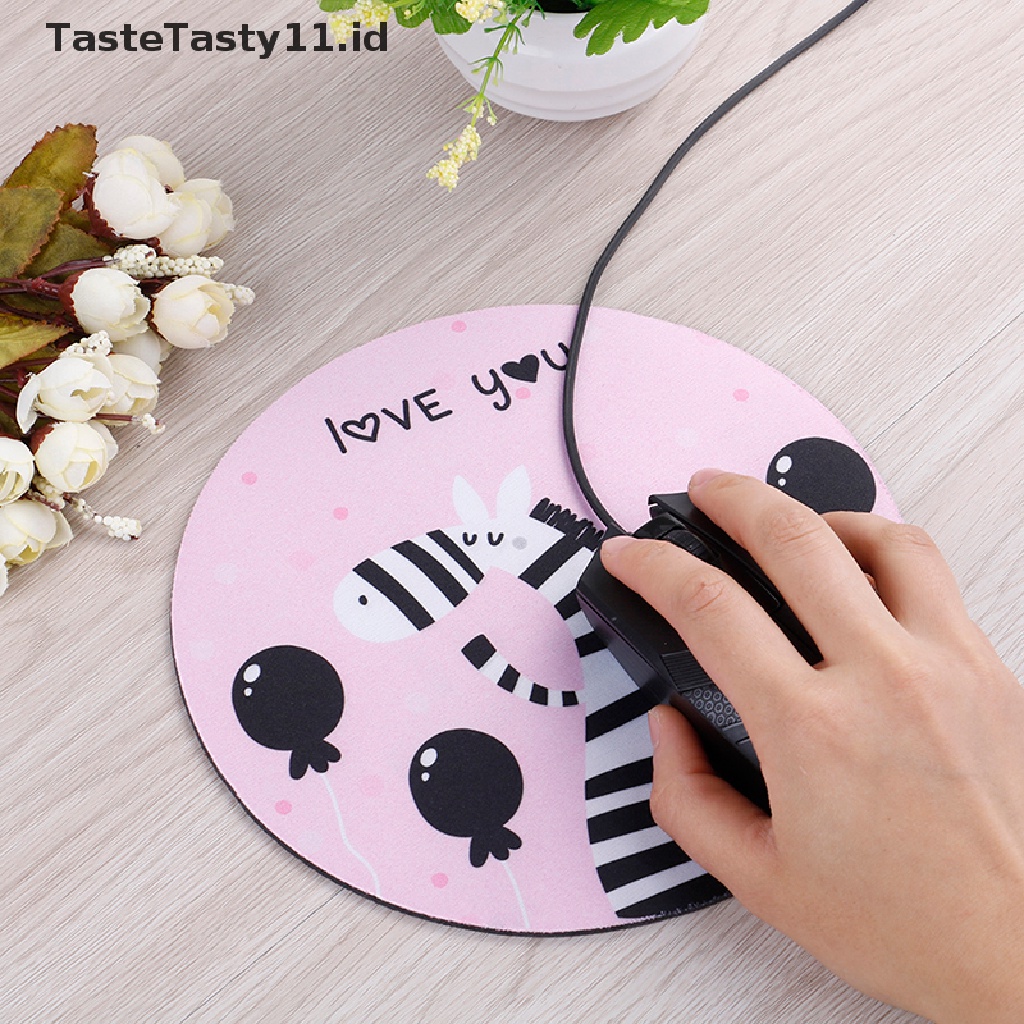 1 Pc mouse pad Bentuk Bulat Bahan Karet anti slip Untuk Meja Komputer