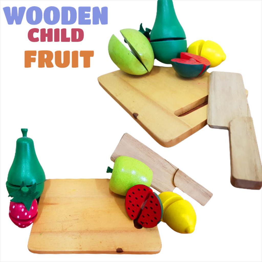 Mainan Buah Potong Kayu/  Wooden Child Fruit/Masak-Masakan