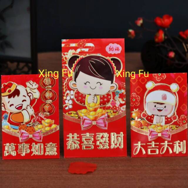 

Harga 6pcs(1bungkus) Angpao Imlek 2022 ChineseNewYear MOTIF ANAK REZEKI 3813