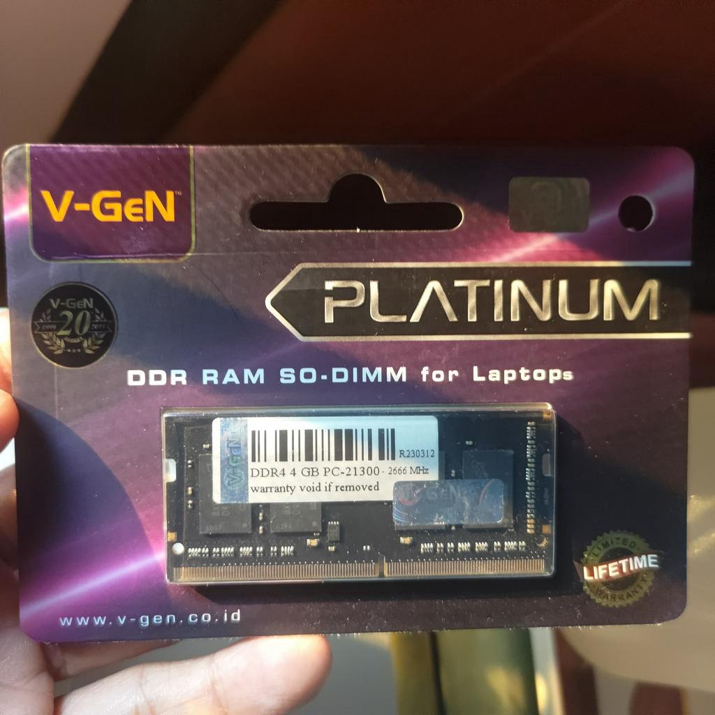 SoDimm Vgen V-gen Platinum 4GB DDR4 2666 PC-21300 resmi