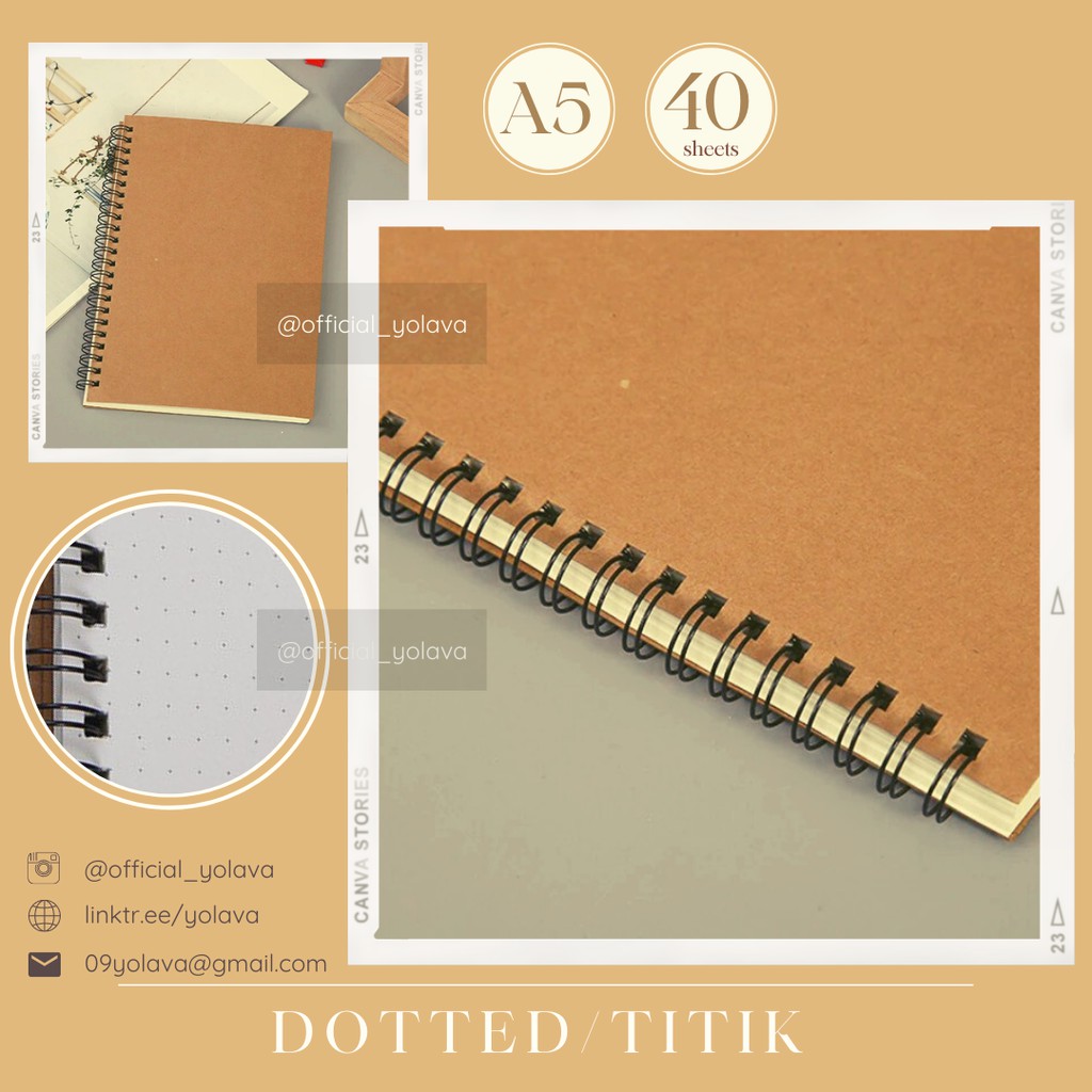 

Notebook kraft (Cokelat) | Dotted/Titik A5 50 lembar