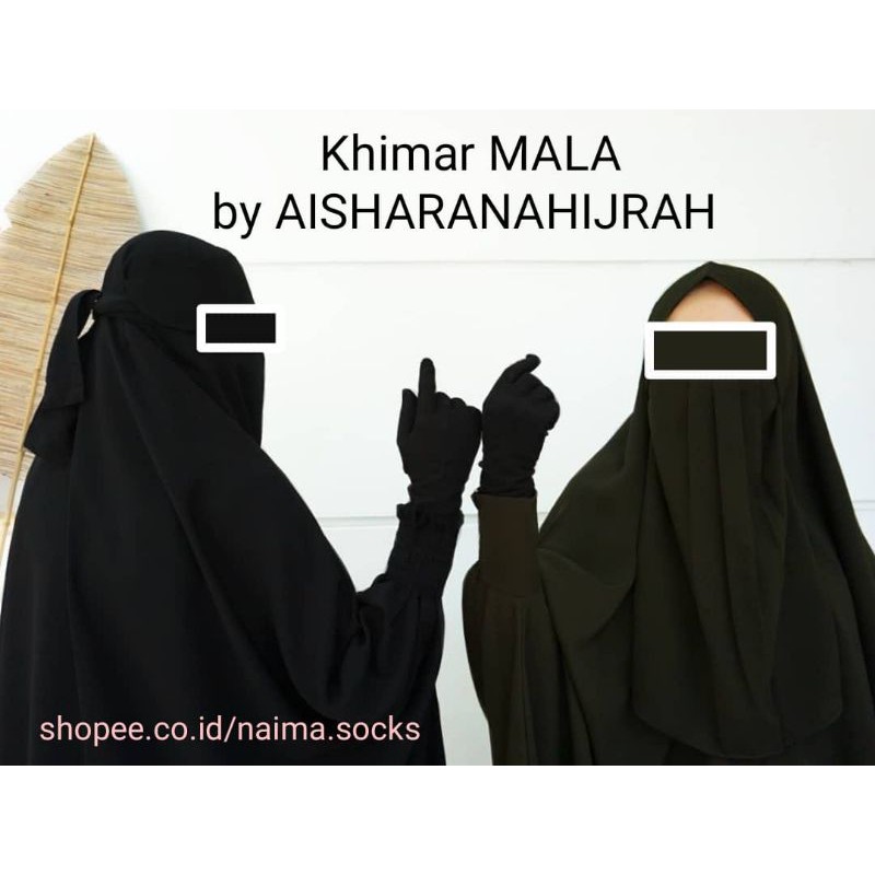 KHIMAR MALA HITAM JETBLACK By AISHARANAHIJRAH