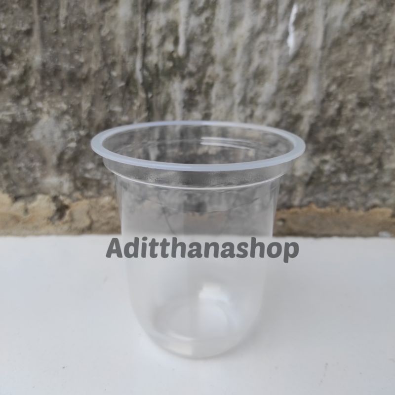 Gelas Plastik PP Boba U Shape Cup 12 Oz Tebal NusaPack