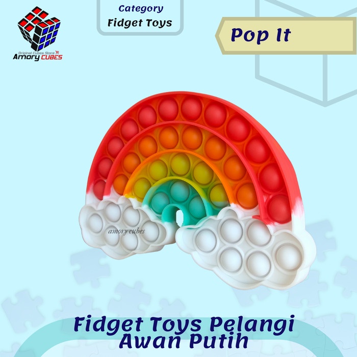 NEW [ PELANGI BESAR - AWAN PUTIH ] Fidget Toys Pop It Squishy