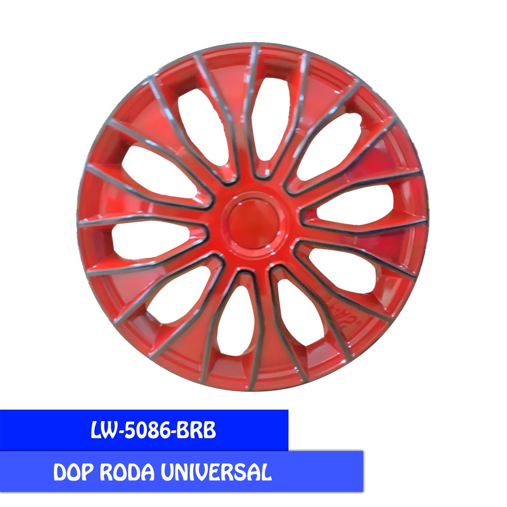 COVER VELG SPORT WHEEL DOP RODA LOWIN DESIGN 5086 BRB HITAM MERAH