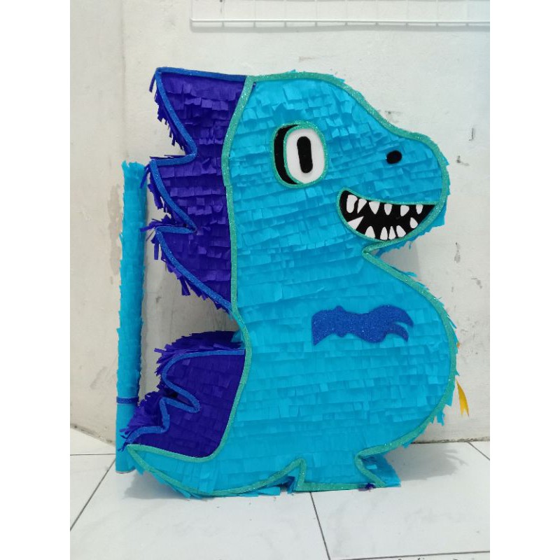 

Pinata pukul karakter 2d Dino Blue