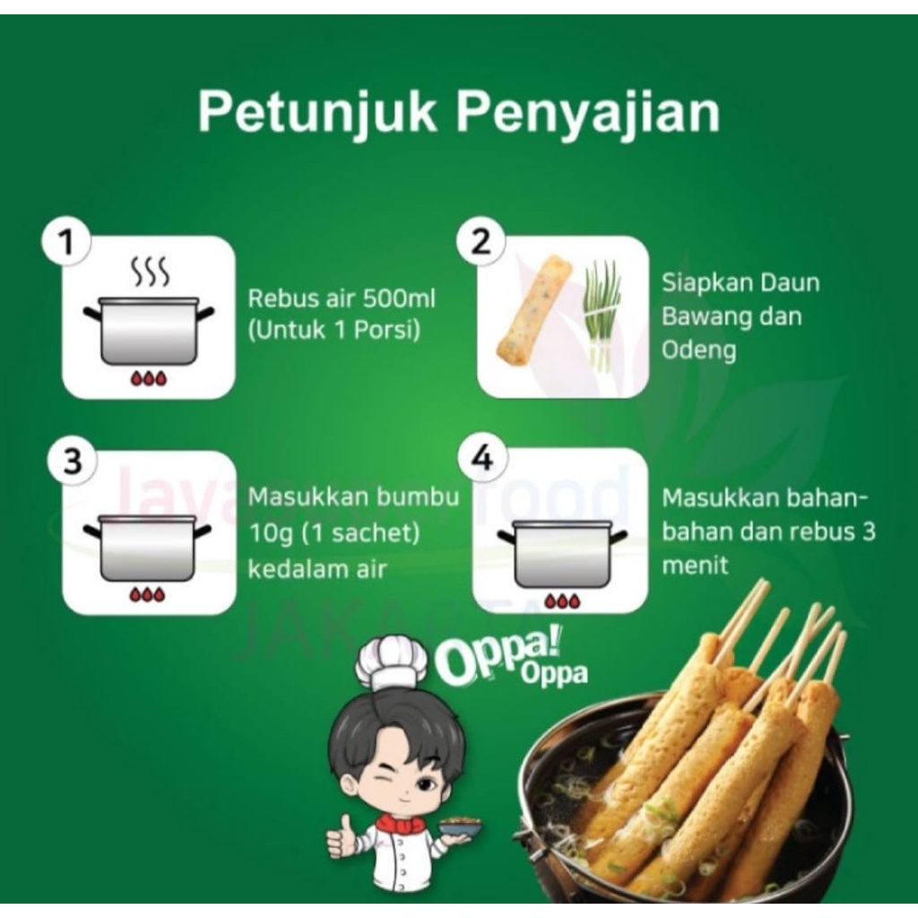 Oppa Odeng Oden Hotbar Eomuk Korea Fish Cake 1kg Halal