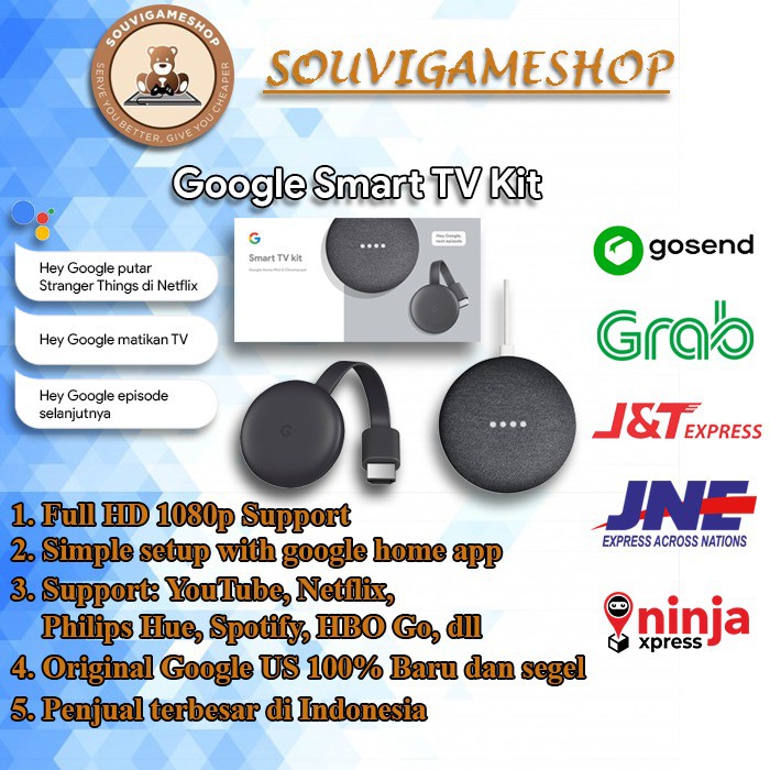 Google Smart Tv Kit Google Home Mini And Chromecast 3 Bundle Shopee Indonesia