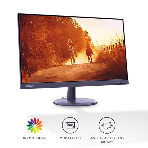 Lenovo D24-20 - 23.8-inch Borderless FHD Monitor