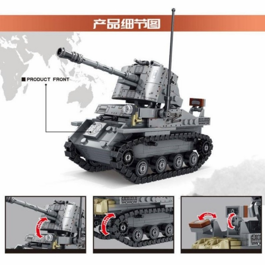 Lego Block Tank Spy Leopard Militer Perang