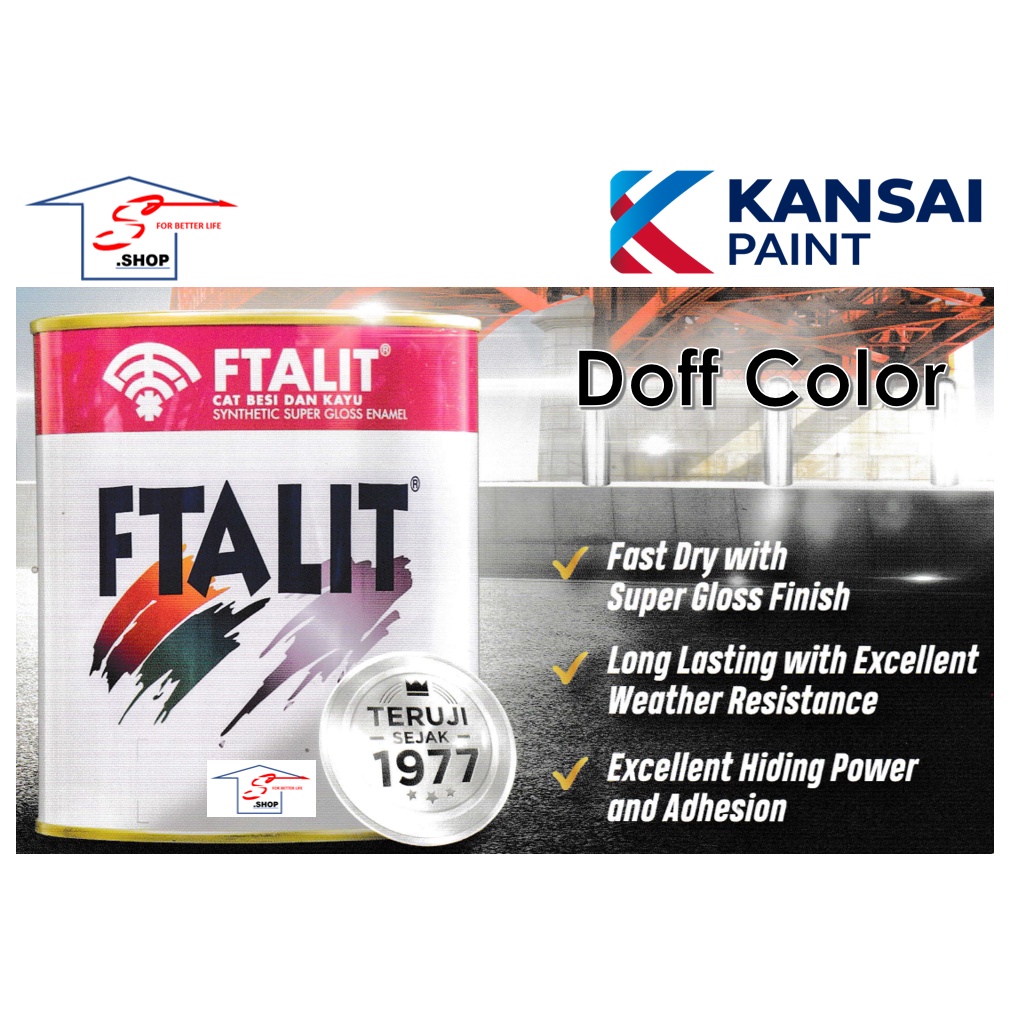 

Cat Kayu dan Besi FTALIT 1kg Doff Color / Warna Doff