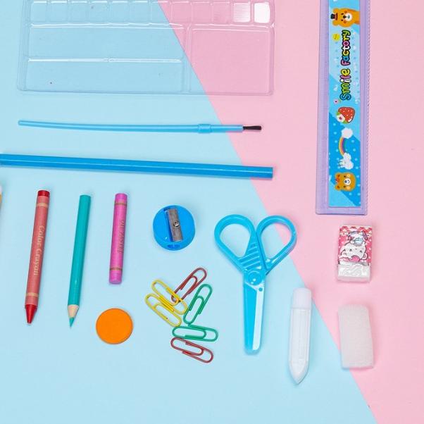 

◄ Crayon Set 86 pcs Pensil Warna / Colouring Set Stationary Kado anak - Biru Muda ✭