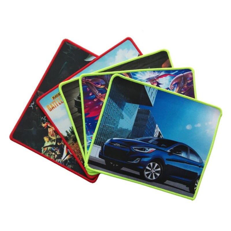 Kain tahan air jahitan 250*300*3mm mouse pad, tepian benang berwarna lembut dan kain halus yang tahan lama alas mouse