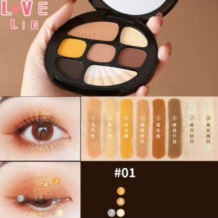 Lameila Eyeshadow Pallete 8 Warna Mutiara Matte Blush Glitter DJ 5098