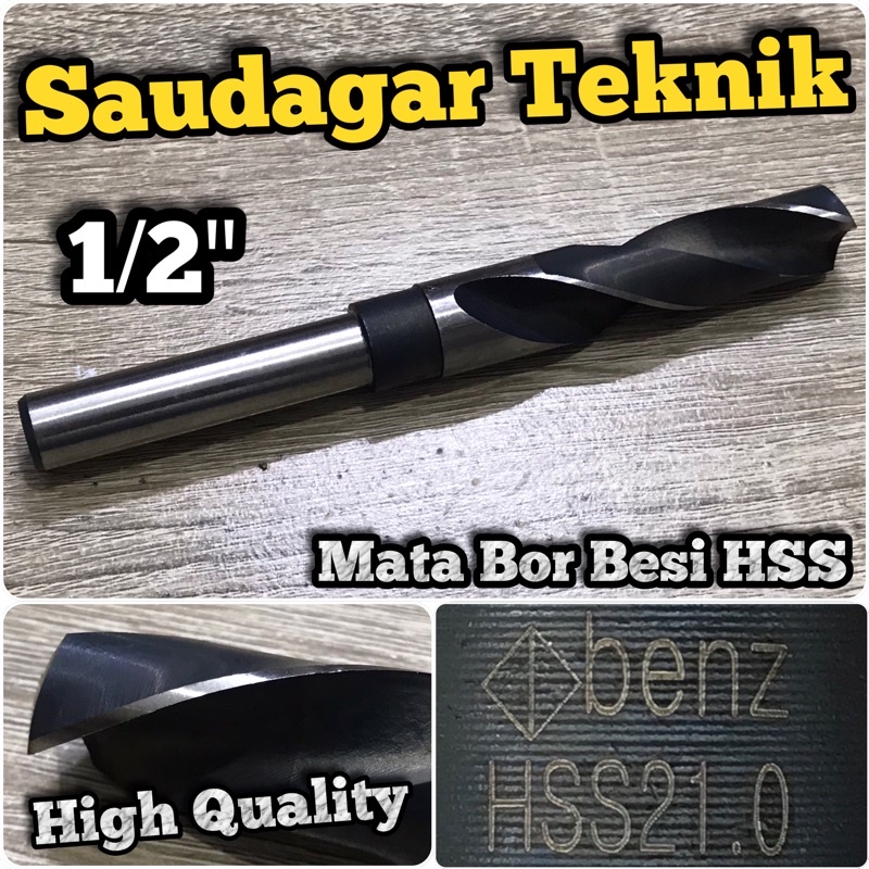 Mata Bor Besi 21mm Untuk Mesin Bor Tangan Reduced Shank 21 mm 1/2&quot;