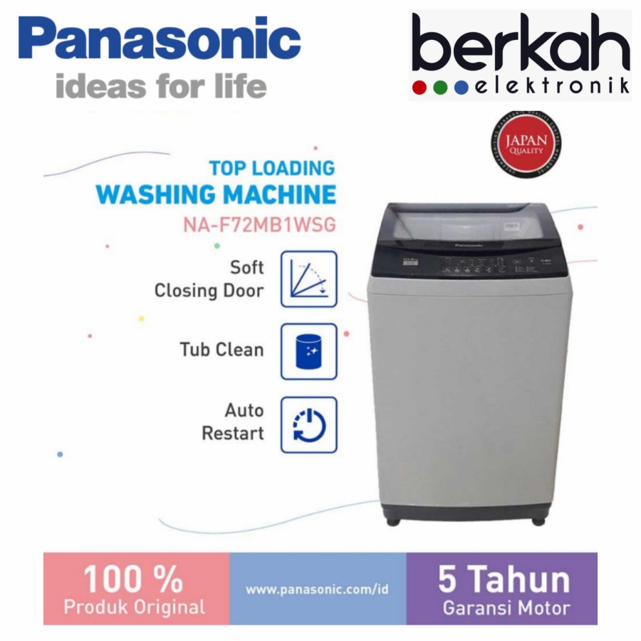 Jual PANASONIC MESIN CUCI TOP LOAD 7KG | NA-F72MB1WSG | Shopee Indonesia