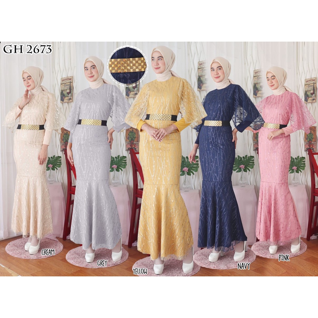 Kathryn collection #205, GAMIS DUYUNG SCUBA KOMBINASI TILE GLITER MUTIARA IMPORT PREMIUM